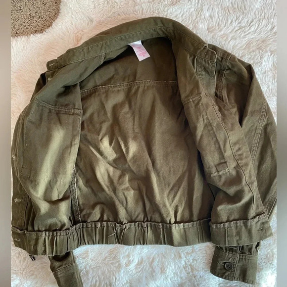no boundaries Green Army Jacket cropped size XS - Picture 3 of 5